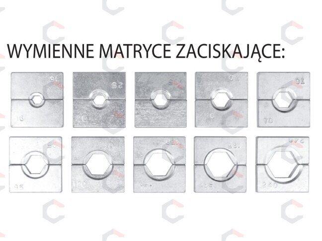 Hidraulinis kraštų užspaudimo įrankis | 16-300 mm² | 20 t (YT-22862) 6 Hidraulinis kraštų užspaudimo įrankis | 16-300 mm² | 20 t (YT-22862) 6