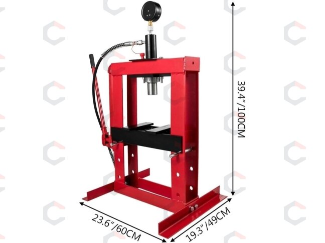 Hidraulinis presas su manometru | stalo tipas | 10 t (H8026) 2