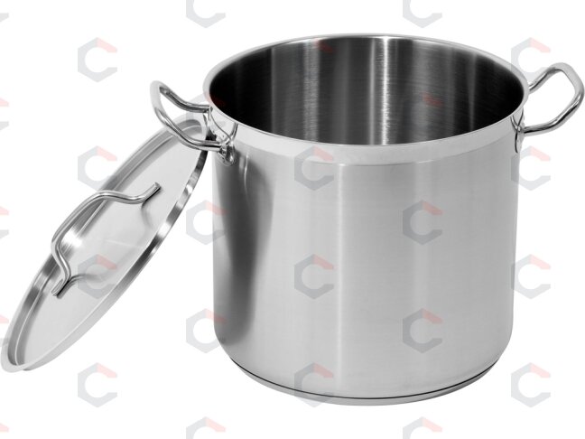 Aukštas nerūdijančio plieno puodas su dangčiu | Ø 28 cm | 280 × 250 mm | 15,4 l (YG-00004) 1 Aukštas nerūdijančio plieno puodas su dangčiu | Ø 28 cm | 280 × 250 mm | 15,4 l (YG-00004) 1