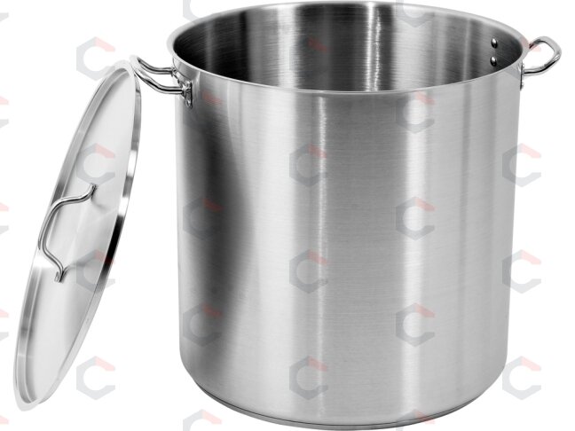 Aukštas nerūdijančio plieno puodas su dangčiu | Ø 50 cm | 500 × 500 mm | 98,2 l (YG-00010) 1 Aukštas nerūdijančio plieno puodas su dangčiu | Ø 50 cm | 500 × 500 mm | 98,2 l (YG-00010) 1