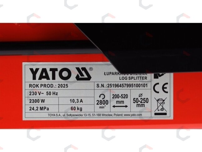 Horizontalus hidraulinis malkų skaldytuvas | 7 t | 2300 W | 230 V (YT-79951) 7 Horizontalus hidraulinis malkų skaldytuvas | 7 t | 2300 W | 230 V (YT-79951) 7