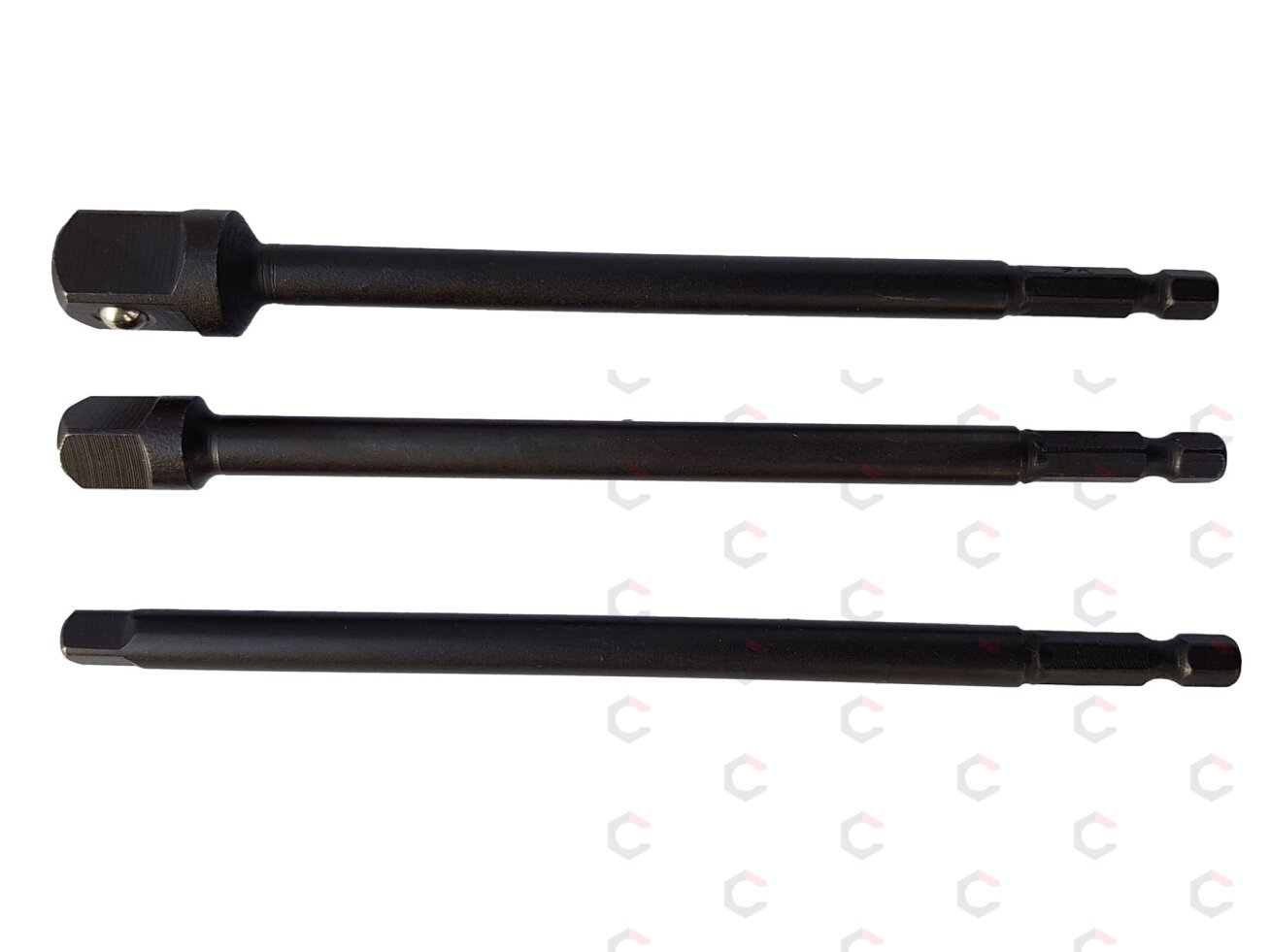 Ilgų adapterių komplektas | 1/4" → 1/4", 3/8", 1/2" | 150 mm | Black Oxide (SA03) 3 Ilgų adapterių komplektas | 1/4" → 1/4", 3/8", 1/2" | 150 mm | Black Oxide (SA03) 3