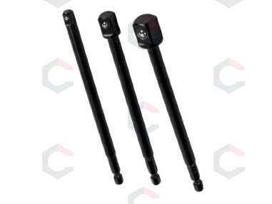 Ilgų adapterių komplektas | 1/4" → 1/4", 3/8", 1/2" | 150 mm | Black Oxide (SA03) 1 Ilgų adapterių komplektas | 1/4" → 1/4", 3/8", 1/2" | 150 mm | Black Oxide (SA03) 1