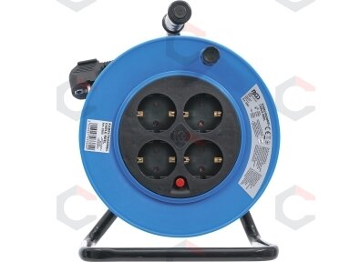 Ilgintuvas su rite 15 m | 3x1,5 mm² | 4 kištukiniai lizdai | IP 20 | 3000 W (3360) Ilgintuvas su rite 15 m | 3x1,5 mm² | 4 kištukiniai lizdai | IP 20 | 3000 W (3360)