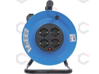 Ilgintuvas su rite | 25 m | 3x1,5 mm² | 4 lizdai | 3000 W | IP20 (3361) Ilgintuvas su rite | 25 m | 3x1,5 mm² | 4 lizdai | 3000 W | IP20 (3361)