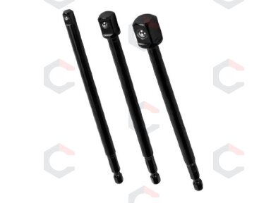 Ilgų adapterių komplektas | 1/4" → 1/4", 3/8", 1/2" | 150 mm | Black Oxide (SA03) Ilgų adapterių komplektas | 1/4" → 1/4", 3/8", 1/2" | 150 mm | Black Oxide (SA03)