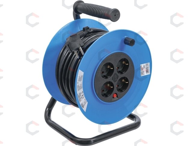 Ilgintuvas su rite | 25 m | 3x1,5 mm² | 4 lizdai | 3000 W | IP20 (3361) Ilgintuvas su rite | 25 m | 3x1,5 mm² | 4 lizdai | 3000 W | IP20 (3361)
