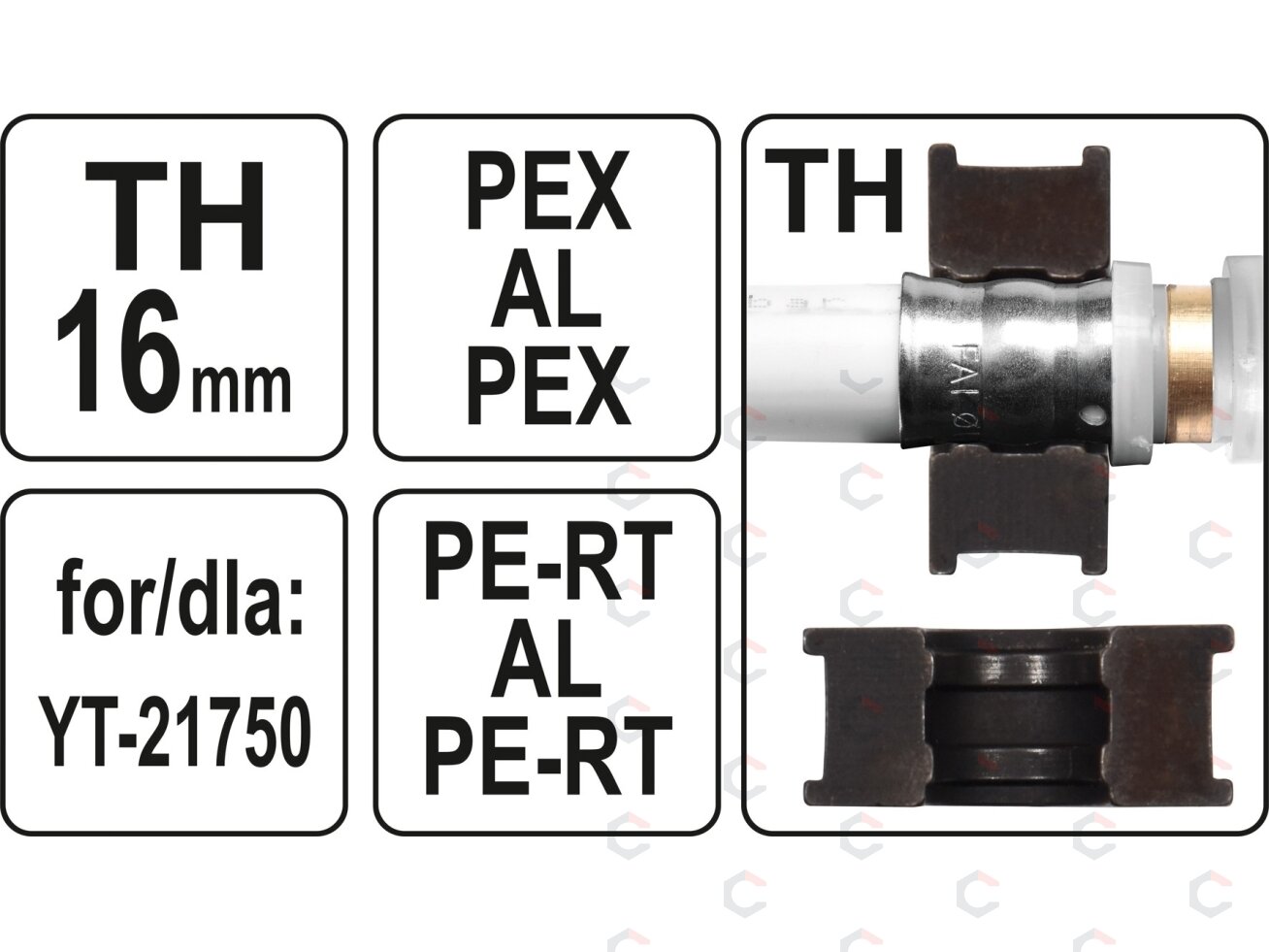 Indėklas / matrica TH16 | Presavimo replėms YT-21750 (YT-21752) 3 Indėklas / matrica TH16 | Presavimo replėms YT-21750 (YT-21752) 3