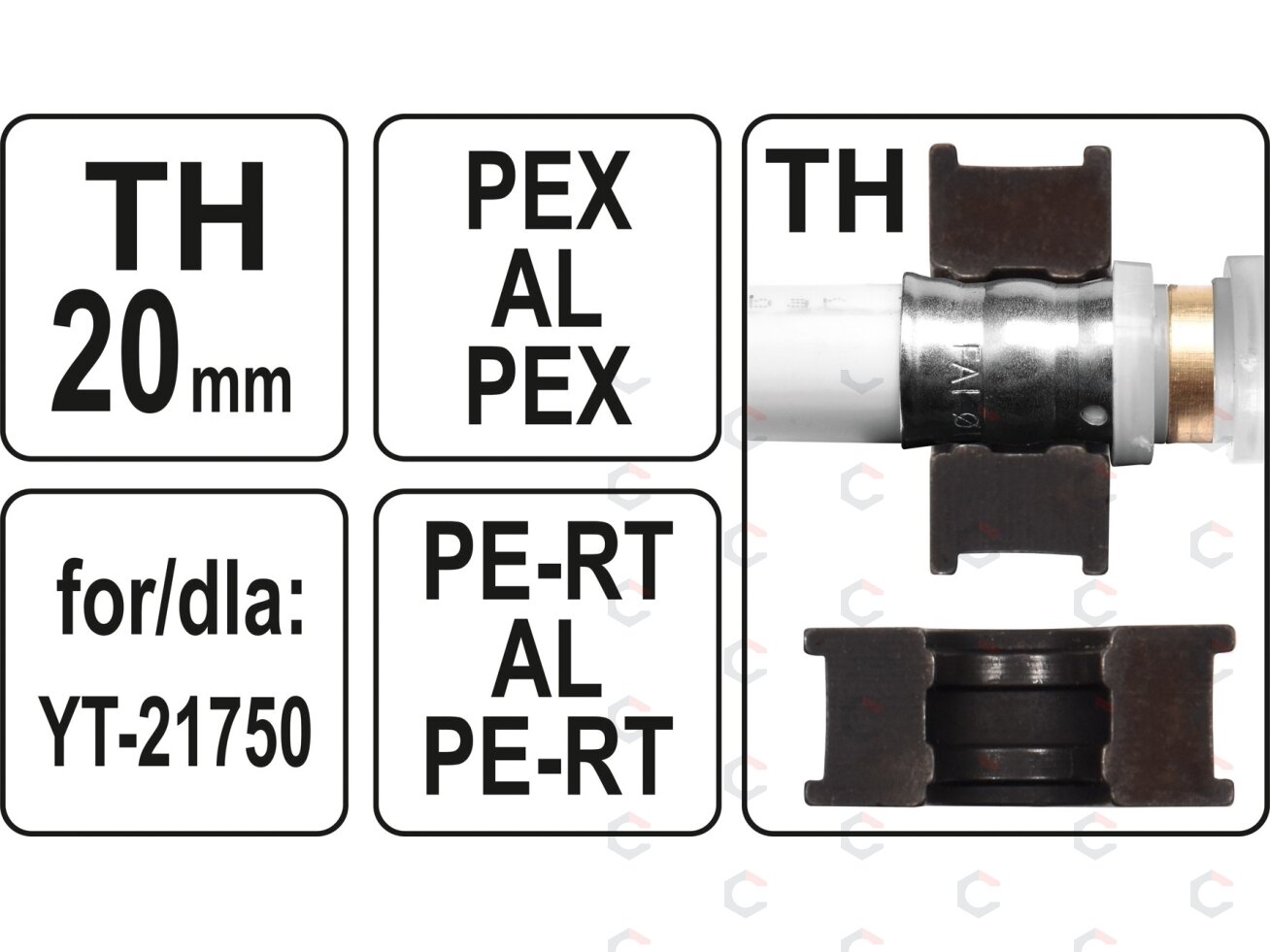 Indėklas / matrica TH20 | Presavimo replėms YT-21750 (YT-21753) 3 Indėklas / matrica TH20 | Presavimo replėms YT-21750 (YT-21753) 3
