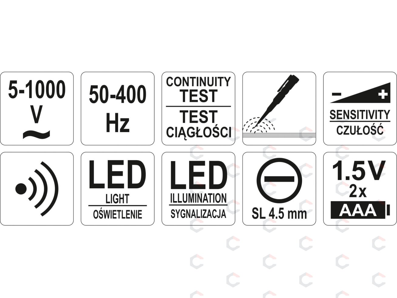 Indukcinis įtampos testeris | 5-1000 V (YT-28311) 3