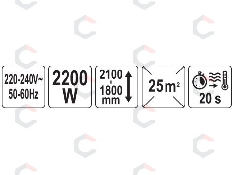 Infraraudonųjų spindulių šildytuvas | 2200 W | su stovu ir pulteliu (68793) 11 Infraraudonųjų spindulių šildytuvas | 2200 W | su stovu ir pulteliu (68793) 11