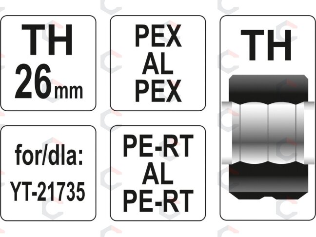 Indėklas TH 26 mm presavimo replėms YT-21735 (YT-21746) 2