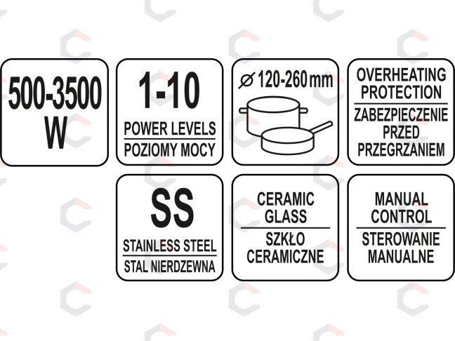 Indukcinė kaitlentė | su rankiniu reguliavimu | 3500W (YG-04700) 5 Indukcinė kaitlentė | su rankiniu reguliavimu | 3500W (YG-04700) 5