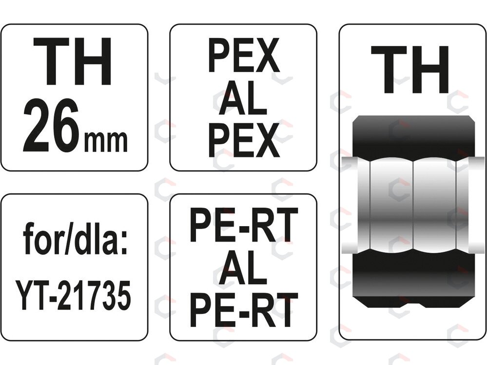 Indėklas TH 26 mm presavimo replėms YT-21735 (YT-21746) 2