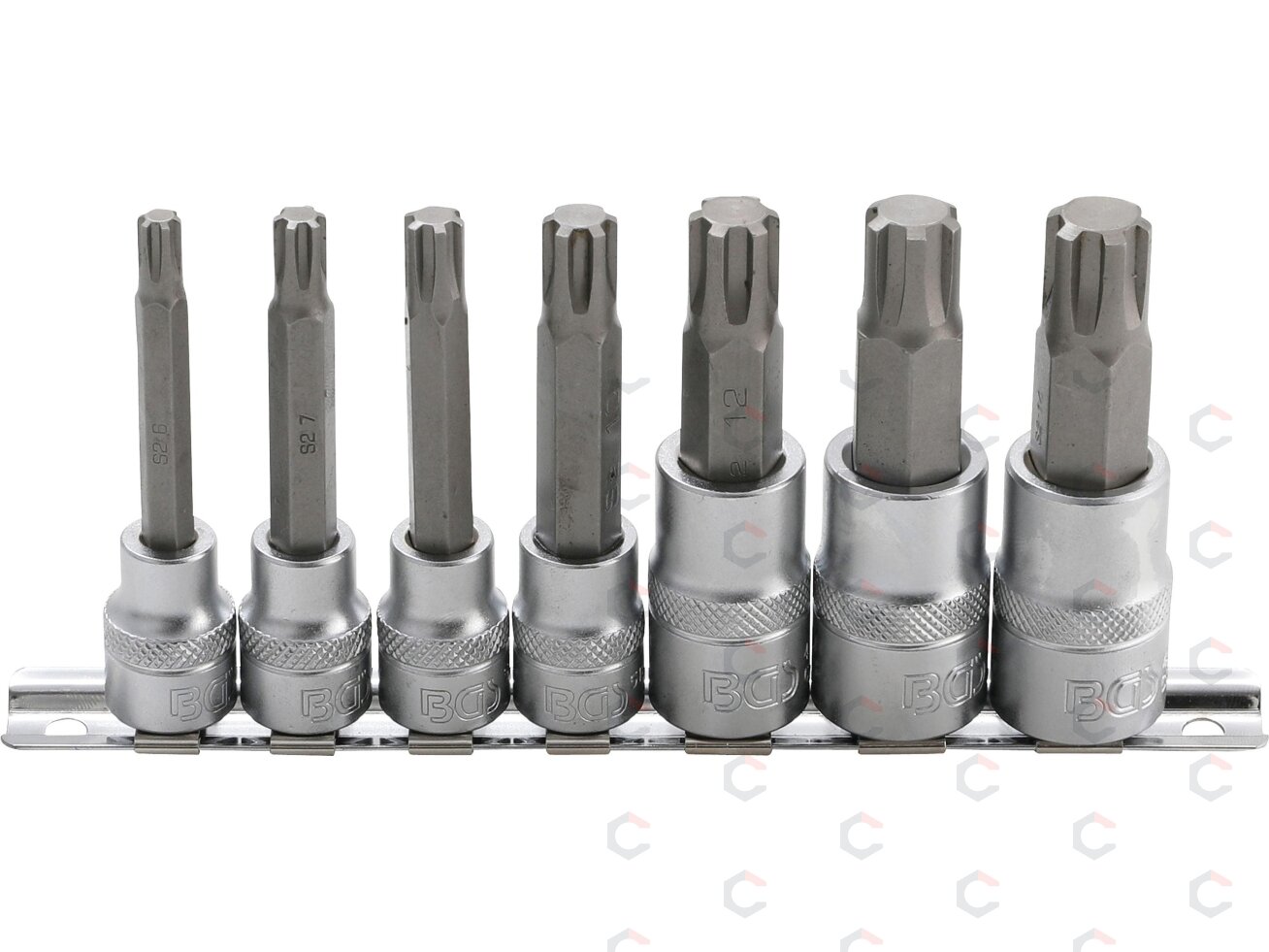 Įpresuotų antgalių rinkinys | 10 mm (3/8") / 12,5 mm (1/2") | Spline (RIBE) M6 - M14 | 7 vnt. (5185) Įpresuotų antgalių rinkinys | 10 mm (3/8") / 12,5 mm (1/2") | Spline (RIBE) M6 - M14 | 7 vnt. (5185)