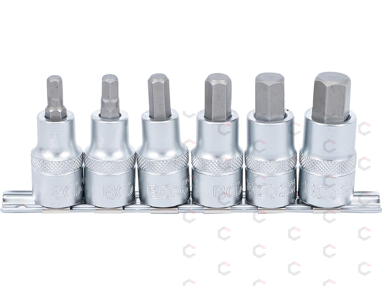Įpresuotų antgalių rinkinys | 12,5 mm (1/2") | Hex šešiakampis 6 - 14 mm | 6 vnt. (8887) 2