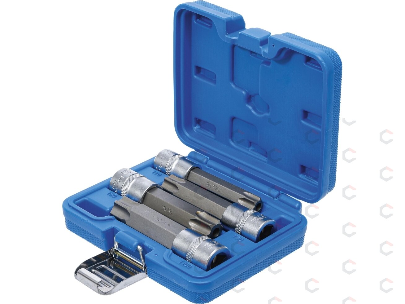 Įpresuotų antgalių rinkinys | 12,5 mm (1/2") | MAXI, T-Star su skyle (Torx) | 4 vnt. (5103) 2 Įpresuotų antgalių rinkinys | 12,5 mm (1/2") | MAXI, T-Star su skyle (Torx) | 4 vnt. (5103) 2