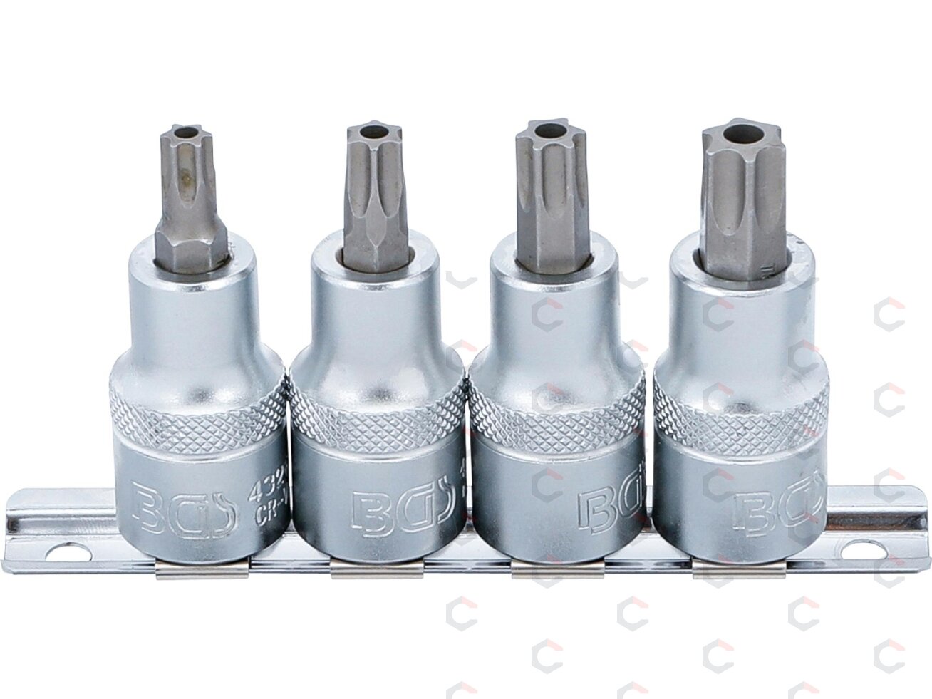 Įpresuotų antgalių rinkinys | 12,5 mm (1/2") | T-Star su skyle (Torx) T40 - T55 | 4 vnt. (8885) 1 Įpresuotų antgalių rinkinys | 12,5 mm (1/2") | T-Star su skyle (Torx) T40 - T55 | 4 vnt. (8885) 1