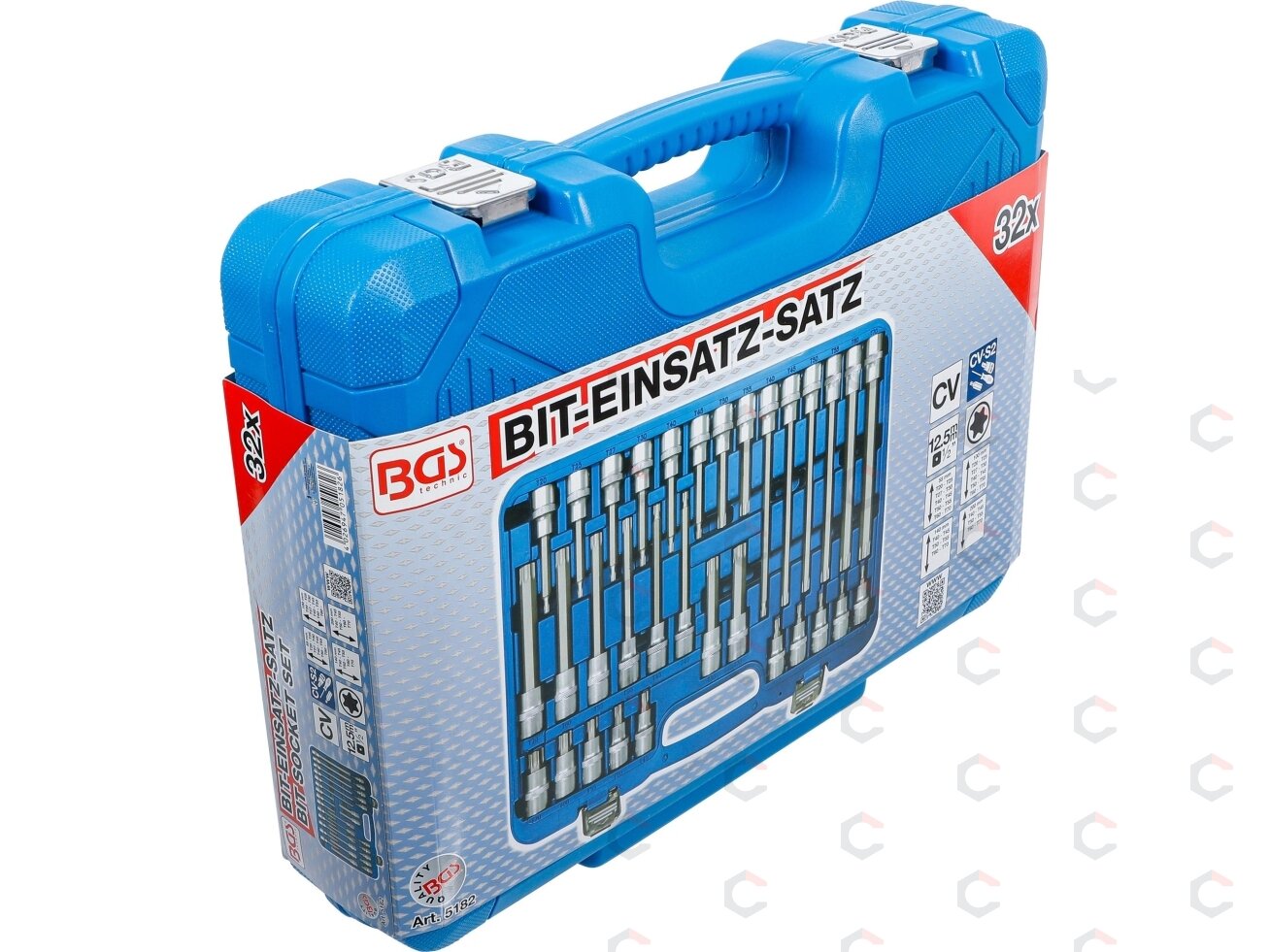 Įpresuotų antgalių rinkinys | 12,5 mm (1/2") | T-star (Torx) | 32 vnt. (5182) 2 Įpresuotų antgalių rinkinys | 12,5 mm (1/2") | T-star (Torx) | 32 vnt. (5182) 2