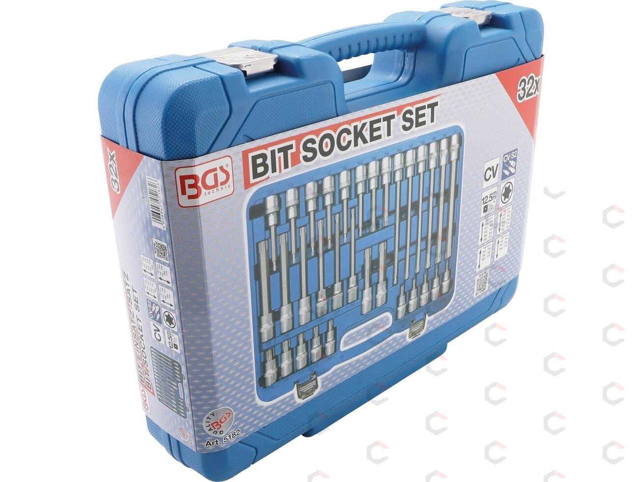 Įpresuotų antgalių rinkinys | 12,5 mm (1/2") | T-star (Torx) | 32 vnt. (5182) 4 Įpresuotų antgalių rinkinys | 12,5 mm (1/2") | T-star (Torx) | 32 vnt. (5182) 4