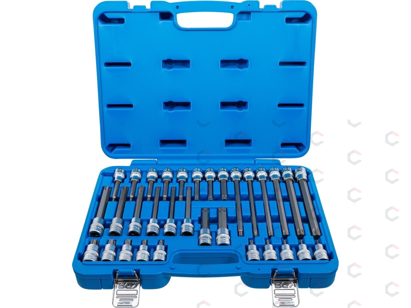 Įpresuotų antgalių rinkinys | 12,5 mm (1/2") | T-star (Torx) | 32 vnt. (5182) Įpresuotų antgalių rinkinys | 12,5 mm (1/2") | T-star (Torx) | 32 vnt. (5182)