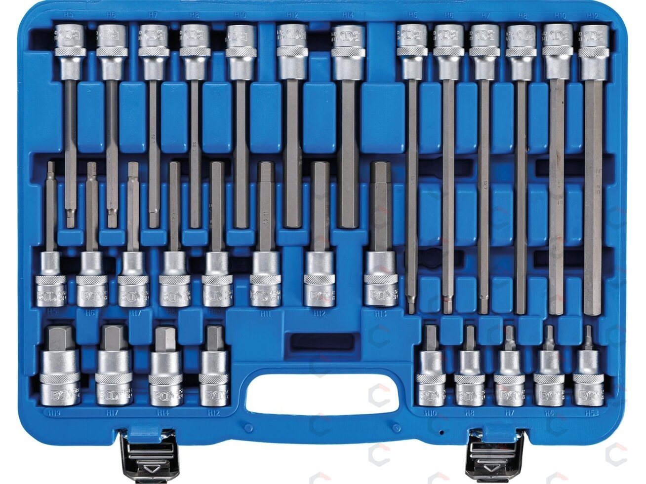 Įpresuotų HEX antgalių rinkinys 1/2" 5–19 mm 30 vnt. (5181) 7 Įpresuotų HEX antgalių rinkinys 1/2" 5–19 mm 30 vnt. (5181) 7