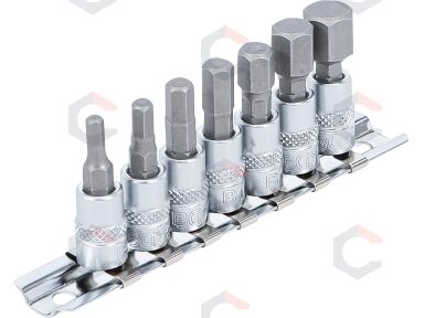 Įpresuotų antgalių rinkinys | 6.3 mm (1/4") | hex šešiakampis 4-12 mm | 7 vnt. (2161)