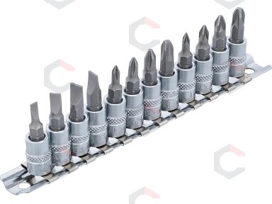 Įpresuotų antgalių rinkinys | 6.3 mm (1/4") plokšti SL, kryžminiai PH / PZ | 12 vnt.. (2163) Įpresuotų antgalių rinkinys | 6.3 mm (1/4") plokšti SL, kryžminiai PH / PZ | 12 vnt.. (2163)