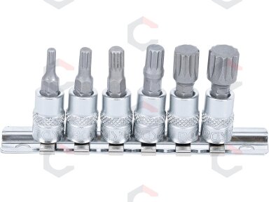 Įpresuotų antgalių rinkinys | 6.3 mm (1/4") | Spline (XZN) M4 - M12 | 6 vnt. (2162) Įpresuotų antgalių rinkinys | 6.3 mm (1/4") | Spline (XZN) M4 - M12 | 6 vnt. (2162)
