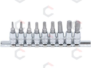Įpresuotų antgalių rinkinys | 6.3 mm (1/4") | T-Star (Torx) T10 - T50 | 9 vnt. (2164) Įpresuotų antgalių rinkinys | 6.3 mm (1/4") | T-Star (Torx) T10 - T50 | 9 vnt. (2164)