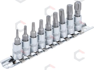 Įpresuotų antgalių rinkinys | 6.3 mm (1/4") | T-Star (Torx) T10 - T50 | 9 vnt. (2164) Įpresuotų antgalių rinkinys | 6.3 mm (1/4") | T-Star (Torx) T10 - T50 | 9 vnt. (2164)