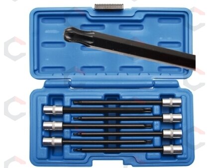 Įpresuotų antgalių rinkinys | 6.3 mm (1/4") | T-Star (Torx) su šarnyriniu antgaliu | 7 vnt. (8618) 6 Įpresuotų antgalių rinkinys | 6.3 mm (1/4") | T-Star (Torx) su šarnyriniu antgaliu | 7 vnt. (8618) 6