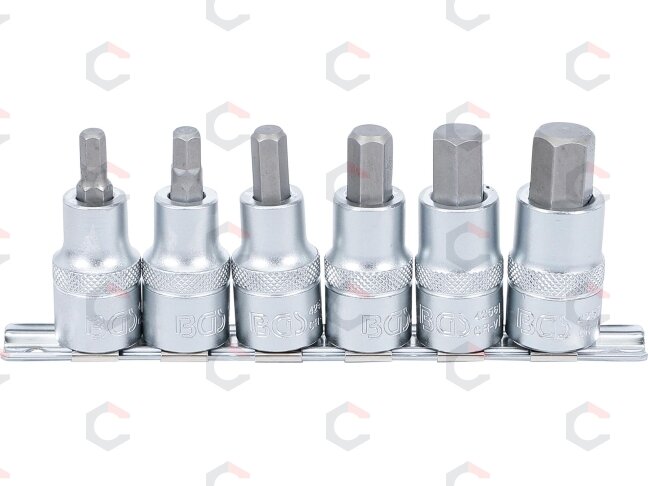 Įpresuotų antgalių rinkinys | 12,5 mm (1/2") | Hex šešiakampis 6 - 14 mm | 6 vnt. (8887) 2