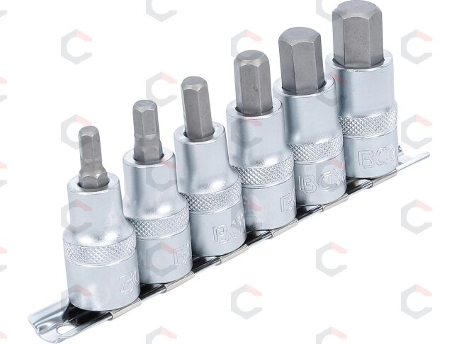 Įpresuotų antgalių rinkinys | 12,5 mm (1/2") | Hex šešiakampis 6 - 14 mm | 6 vnt. (8887)