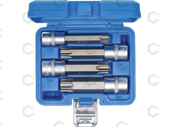 Įpresuotų antgalių rinkinys | 12,5 mm (1/2") | MAXI, T-Star su skyle (Torx) | 4 vnt. (5103) 3 Įpresuotų antgalių rinkinys | 12,5 mm (1/2") | MAXI, T-Star su skyle (Torx) | 4 vnt. (5103) 3