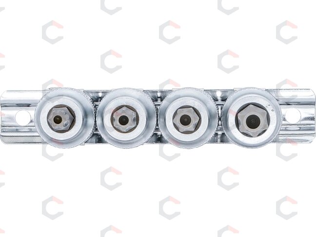 Įpresuotų antgalių rinkinys | 12,5 mm (1/2") | T-Star su skyle (Torx) T40 - T55 | 4 vnt. (8885) 2 Įpresuotų antgalių rinkinys | 12,5 mm (1/2") | T-Star su skyle (Torx) T40 - T55 | 4 vnt. (8885) 2
