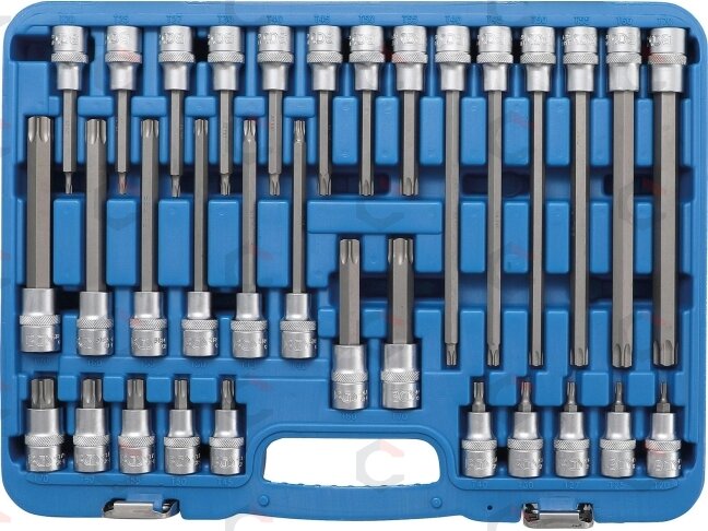 Įpresuotų antgalių rinkinys | 12,5 mm (1/2") | T-star (Torx) | 32 vnt. (5182) 3 Įpresuotų antgalių rinkinys | 12,5 mm (1/2") | T-star (Torx) | 32 vnt. (5182) 3