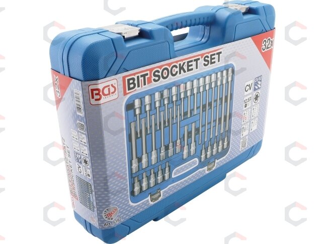 Įpresuotų antgalių rinkinys | 12,5 mm (1/2") | T-star (Torx) | 32 vnt. (5182) 4 Įpresuotų antgalių rinkinys | 12,5 mm (1/2") | T-star (Torx) | 32 vnt. (5182) 4