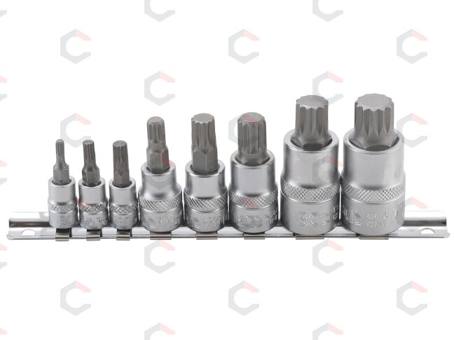 Įpresuotų antgalių rinkinys | 6.3 mm (1/4") / 10 mm (3/8") / 12.5 mm (1/2") | Spline (XZN) | 8 vnt. (5105) 3 Įpresuotų antgalių rinkinys | 6.3 mm (1/4") / 10 mm (3/8") / 12.5 mm (1/2") | Spline (XZN) | 8 vnt. (5105) 3