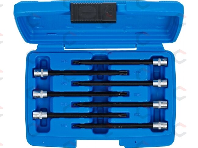 Įpresuotų antgalių rinkinys | 6.3 mm (1/4") | T-Star (Torx) su šarnyriniu antgaliu | 7 vnt. (8618) 1 Įpresuotų antgalių rinkinys | 6.3 mm (1/4") | T-Star (Torx) su šarnyriniu antgaliu | 7 vnt. (8618) 1