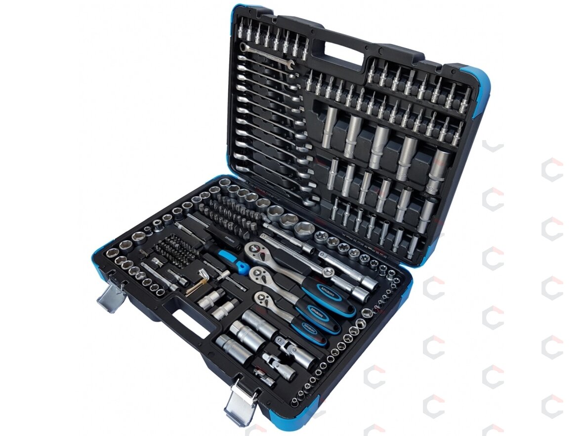 Įrankių rinkinys | Terkšliniai veržliarakčiai | 6.3 mm (1/4") / 10 mm (3/8") / 12,5 mm (1/2") | 216 vnt. (KR121216R) 5