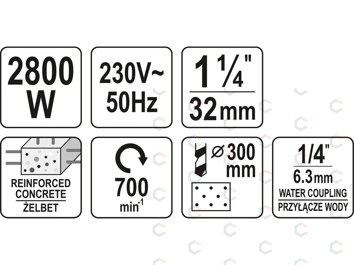 Įrenginys deimantiniam gręžimui | su stovu | 2200 W (YT-81983) 7 Įrenginys deimantiniam gręžimui | su stovu | 2200 W (YT-81983) 7