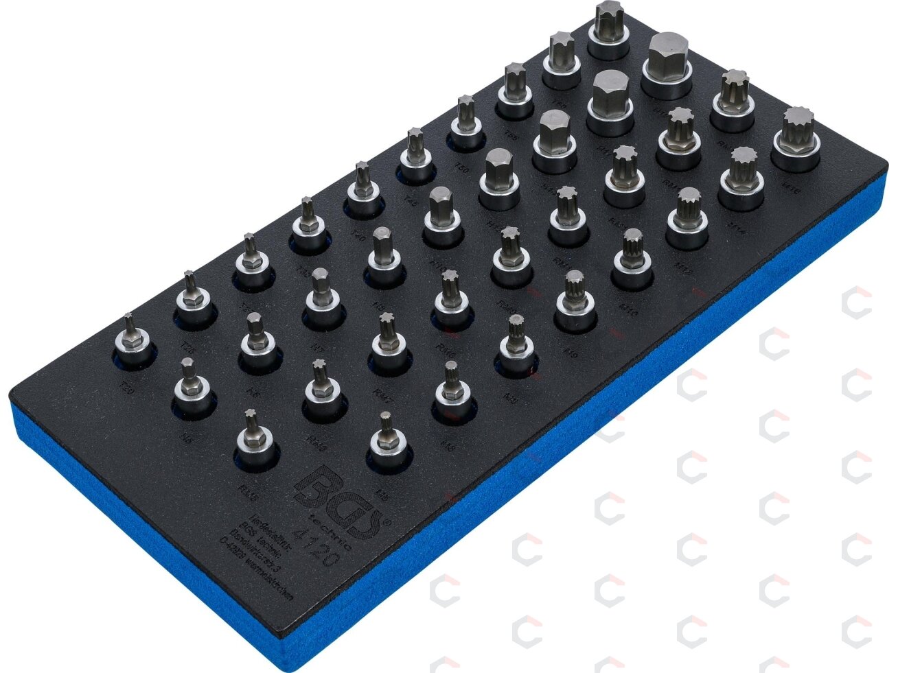 Antgalių galvučių rinkinys įdėkle BGS | 1/2" | HEX, TORX, XZN, RIBE | 36 vnt. (4120)