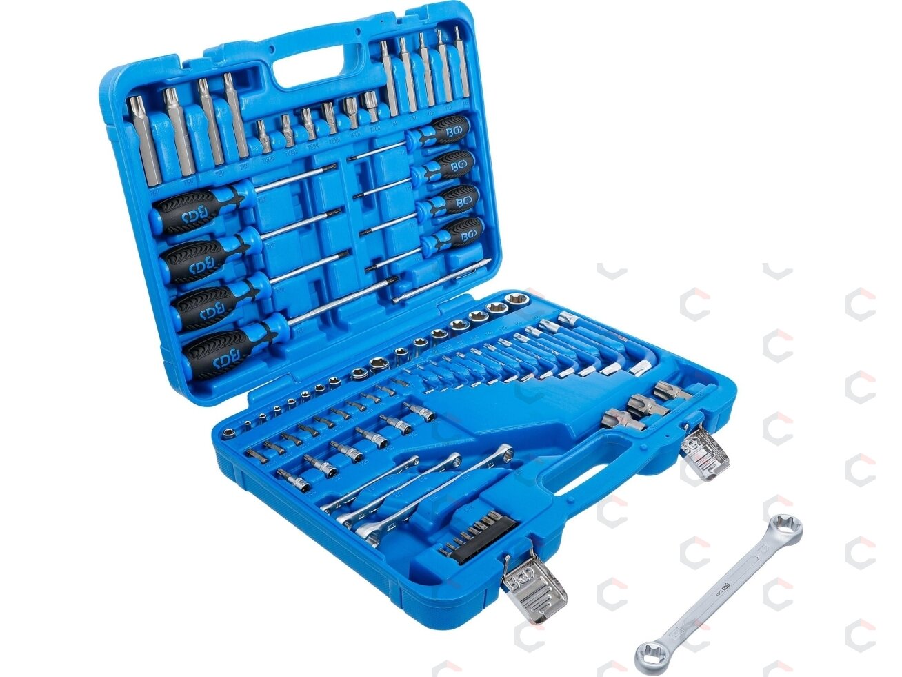 Įrankių rinkinys | 6.3 mm (1/4 ") + 12.5 mm (1/2") | E-Type / T-Star (Torx) | 84 vnt. (7849)