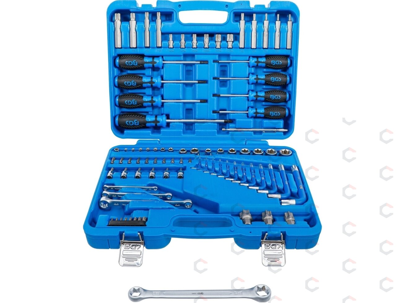 Įrankių rinkinys | 6.3 mm (1/4 ") + 12.5 mm (1/2") | E-Type / T-Star (Torx) | 84 vnt. (7849) 1