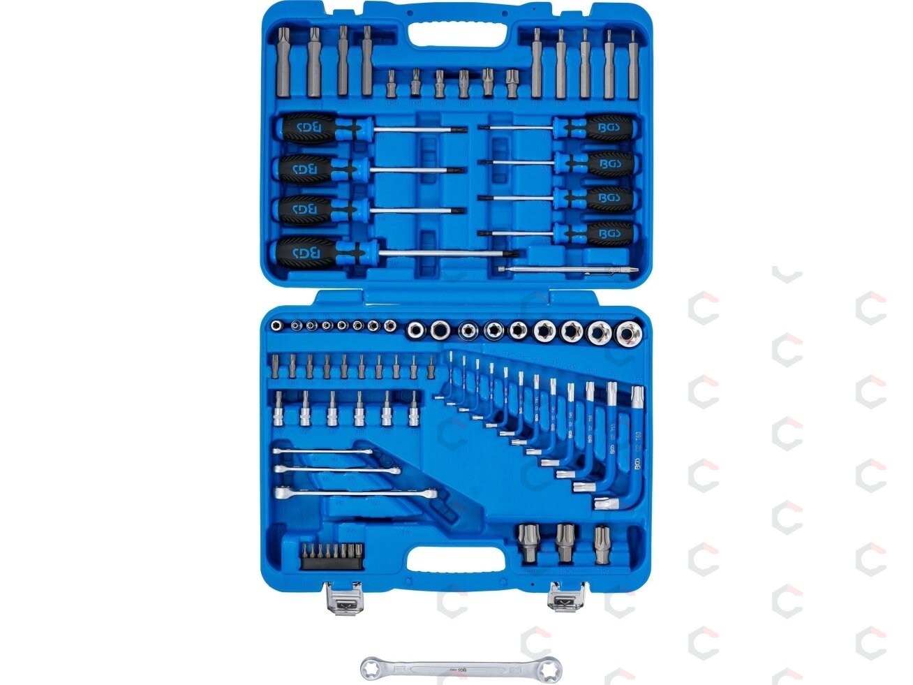 Įrankių rinkinys | 6.3 mm (1/4 ") + 12.5 mm (1/2") | E-Type / T-Star (Torx) | 84 vnt. (7849) 2
