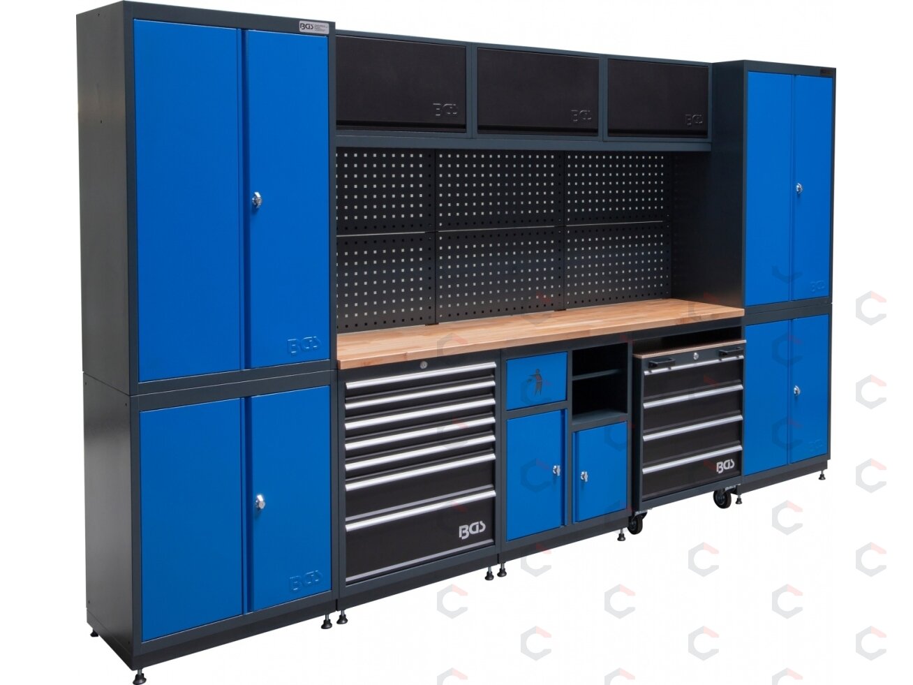 Modulinis dirbtuvių baldų komplektas „Flex“ | medinis stalviršis | 5 moduliai (80140) Modulinis dirbtuvių baldų komplektas „Flex“ | medinis stalviršis | 5 moduliai (80140)