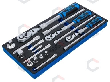 Teleskopinių šarnyrinių terkšlių rinkinys BGS | 1/4", 3/8", 1/2" | 17 vnt. (4798) Teleskopinių šarnyrinių terkšlių rinkinys BGS | 1/4", 3/8", 1/2" | 17 vnt. (4798)