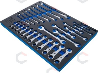Plokščių, žiedinių ir terkšlinių raktų rinkinys BGS | 6–22 mm | 28 vnt. (4008) Plokščių, žiedinių ir terkšlinių raktų rinkinys BGS | 6–22 mm | 28 vnt. (4008)