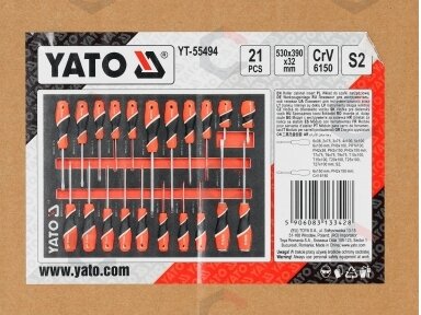 EVA atsuktuvų įdėklas YATO | SL, PH, TORX Security | 21 vnt. (YT-55494) EVA atsuktuvų įdėklas YATO | SL, PH, TORX Security | 21 vnt. (YT-55494)